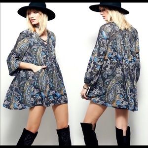 Free People Rain or Shine Paisley Bobo Dress Tunic